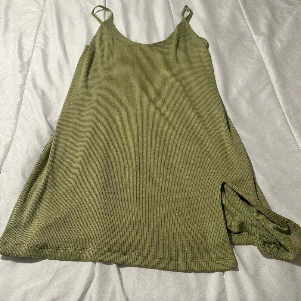 Skatie Olive Ribbed Mini Dress - Picture 2 of 4